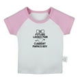 thumbnail image 1 of Future Ladies Man Current Mama's Boy Funny T shirt For Baby, Newborn Babies T-shirts, Infant Tops, 0-24M Kids Graphic Tees Clothing (Short Pink Raglan T-shirt, 0-6 Months), 1 of 4