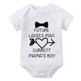 thumbnail image 1 of Future Ladies Man Current Mama's Boy Neutral Onsies Short Sleeve Baby Boy Hospital Outfit Newborn White Baby Romper 6-9 Month, 1 of 2