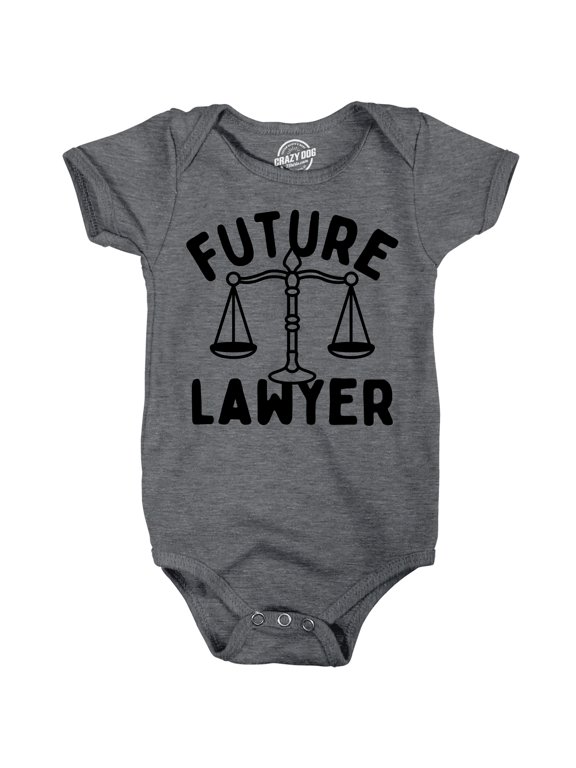 Future Lawyer Baby Bodysuit Funny Sarcastic Graphic Novelty Jumper for Infants