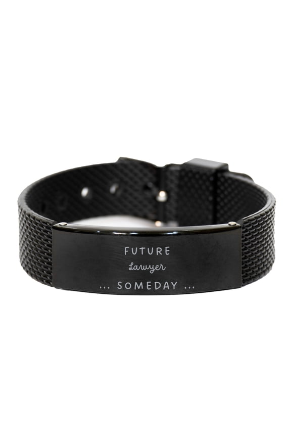Future Lawyer Black Shark Mesh Bracelet Hope Confidence Graduation Gift