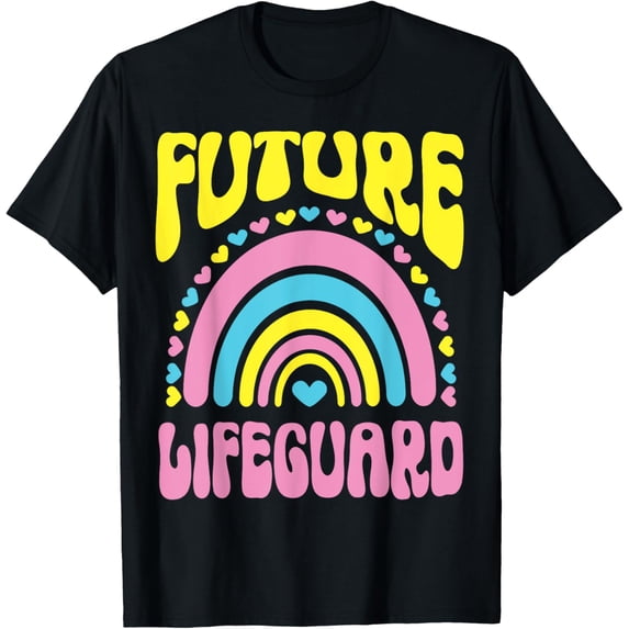 Future Lifeguard Bright Retro Rainbow Occupation T-Shirt