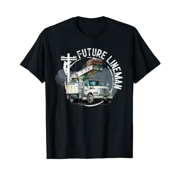 Future Lineman Bucket Truck Kid Future Electric Cable To Be T-Shirt