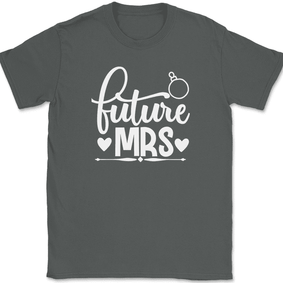 Future MRS Christmas Bride T-Shirt Marriage Married Groom Family Gift Tee - Charcoal, 3XL