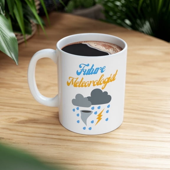 Future Meteorologiseramic oz Mug, Weather Enthusiast Gift, Tornado, Lightning, Rain, , ns, , Coffee, Tea, Hot oa.