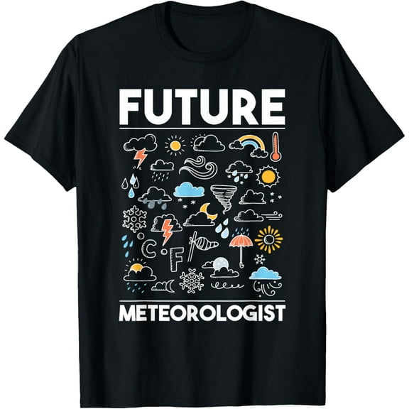 Future Meteorologist - Meteorology Weather Forecast Clouds T-ShirtMen and women, Black T-shirt, size: Extra large