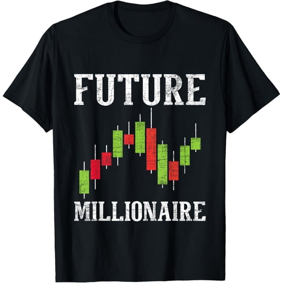 Future Millionaire - Stock Exchange Day Trader Day Trading T-ShirtMen and women, White Black T-shirt, size: Extra large S-4XL