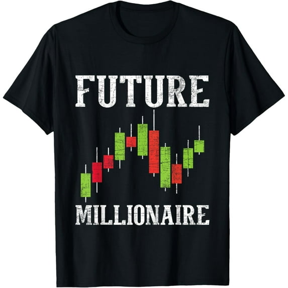 Future Millionaire - Stock Exchange Day Trader Day Trading T-ShirtMen and women, White Black T-shirt, size: Extra large S-4XL