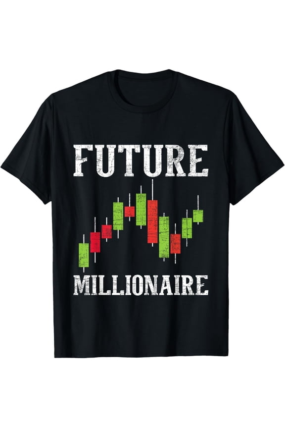 Future Millionaire - Stock Exchange Day Trader Day Trading T-ShirtMen and women, White Black T-shirt, size: Extra large S-4XL