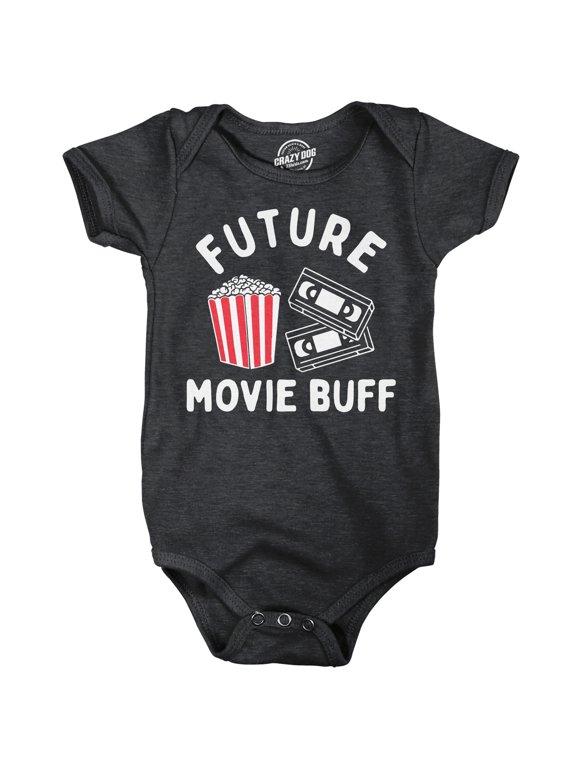 Future Movie Buff Baby Bodysuit Funny Sarcastic Graphic Novelty Jumper For Infants