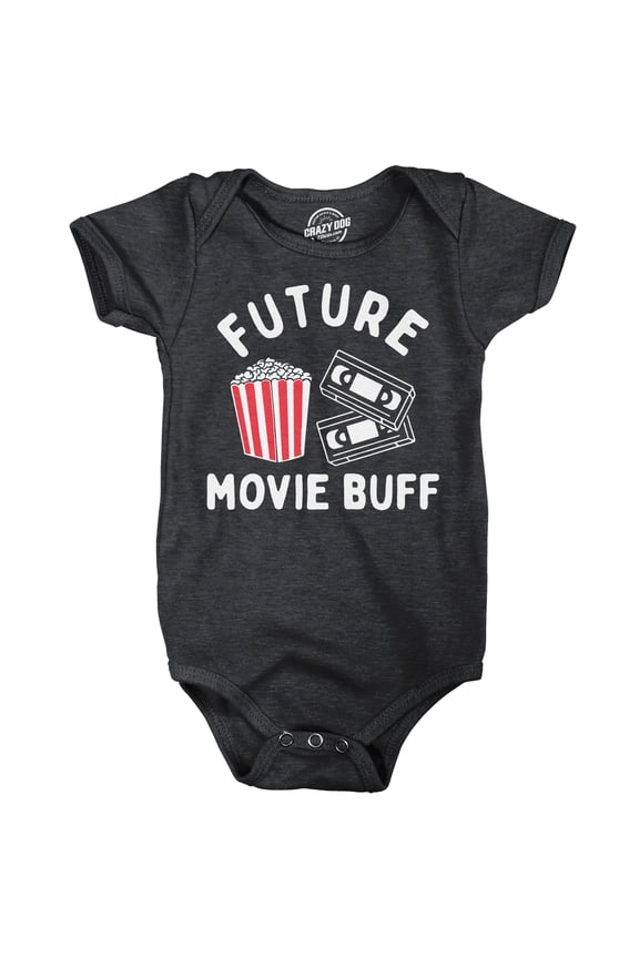 Future Movie Buff Baby Bodysuit Funny Sarcastic Graphic Novelty Jumper For Infants