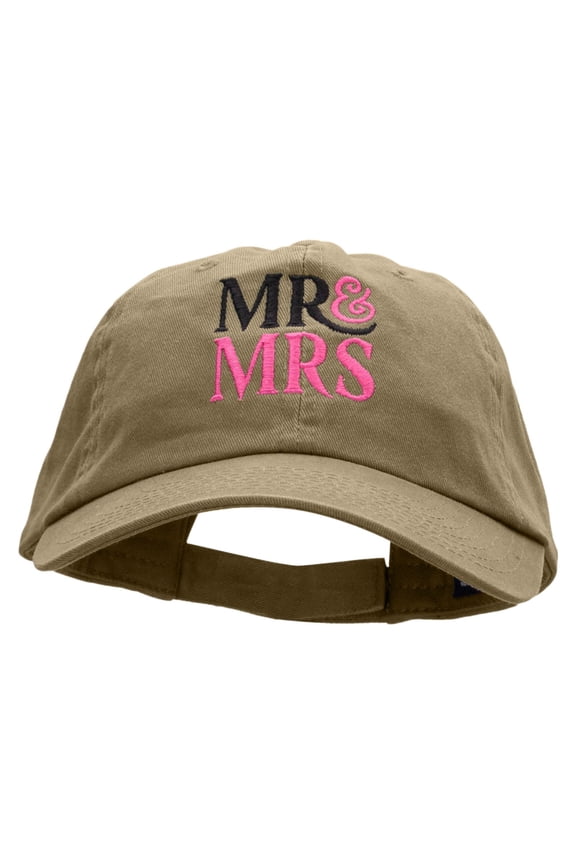 Future Mr And Mrs Embroidered Low Profile Dyed Cotton Twill Cap - Khaki OSFM