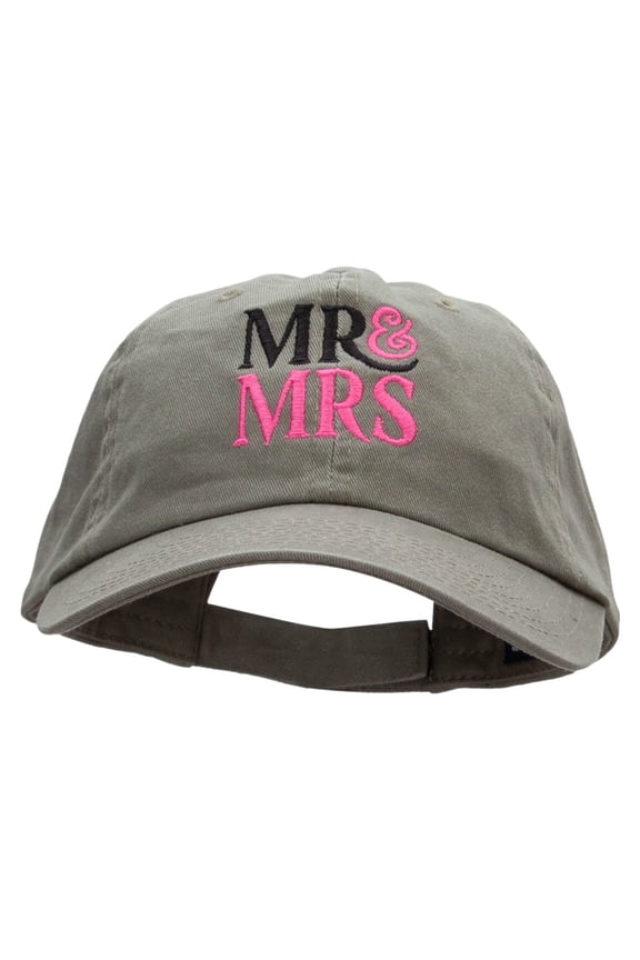 Future Mr And Mrs Embroidered Low Profile Dyed Cotton Twill Cap - Olive OSFM