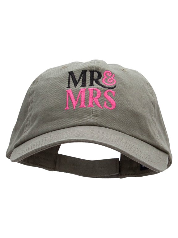 Future Mr And Mrs Embroidered Low Profile Dyed Cotton Twill Cap - Olive OSFM