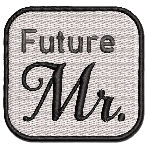 Future Mr Groom Husband Marriage Fiance Applique Multi-Color Embroidered Iron-On Patch - 2.5 Inch Small