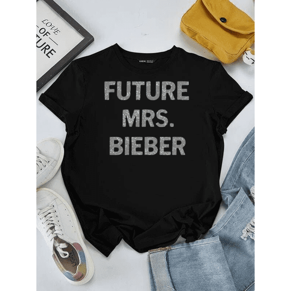 Future Mrs Bieber Classic Vintage Block Letters Sarcastic Slogan Unisex T-Shirt, S-5XL
