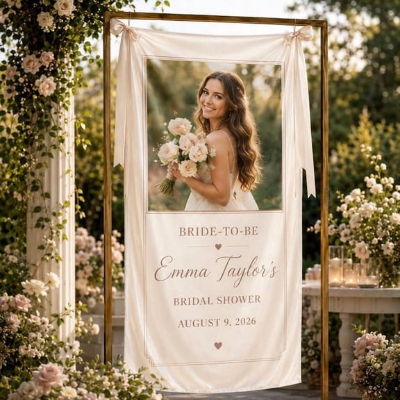Future Mrs Bridal Shower Satin Banner, Personalized Welcome Sign, Bridal Brunch Backdrop