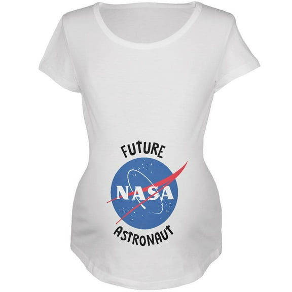 Future NASA Space Astronaut Maternity Soft T Shirt White X-LG