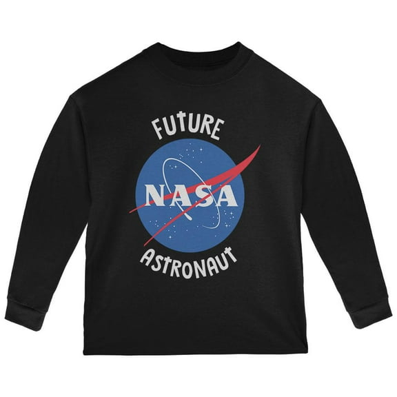 Future NASA Space Astronaut Toddler Long Sleeve T Shirt Black 2T