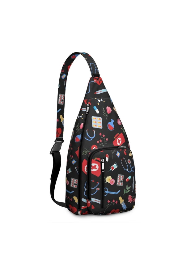 Sling Backpack - Funny "Saving Lives Every Day" Design, Lightweight Anti-Theft Pack for Medical Workers