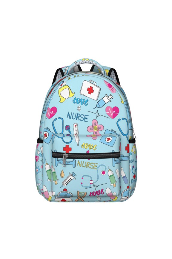 Future Nurse Students Backpack Cute and Funny Nursing Life School Bag, Lightweight and Comfortable for Students and Students