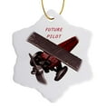 thumbnail image 1 of 3drose, Future Pilot, 3 inch Snowflake Porcelain Ornament, 1 of 7