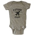 thumbnail image 1 of Future Pilot Cute Airplane Baby Bodysuit - One Piece Baby Bodysuit - Grey, 1 of 2