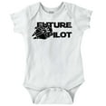 thumbnail image 1 of Future Pilot Dark Galaxy Spacecraft Newborn Baby Boy Girl Romper Brisco Brands, 1 of 7