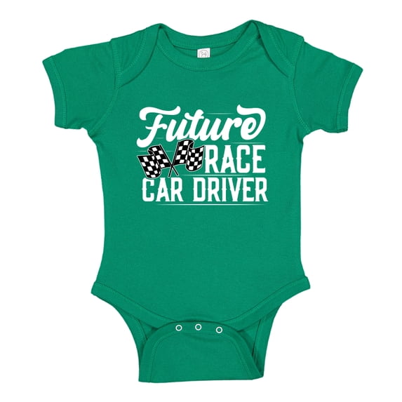 Future Race Car Driver Baby Bodysuit One Piece 12 mo Kelly Green