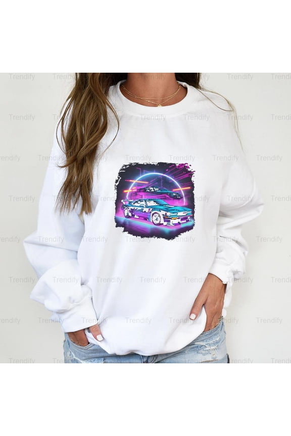 Future Retro Car Racing Drifting Tuning Graphic Unisex Sweatshirt M392244, Up to Size 5XL