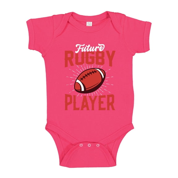 Future Rugby Player Baby Bodysuit One Piece 12 mo Cyber Pink