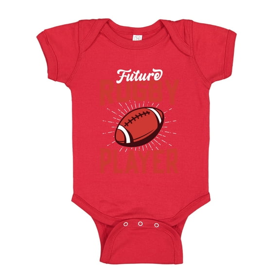 Future Rugby Player Baby Bodysuit One Piece NB Red