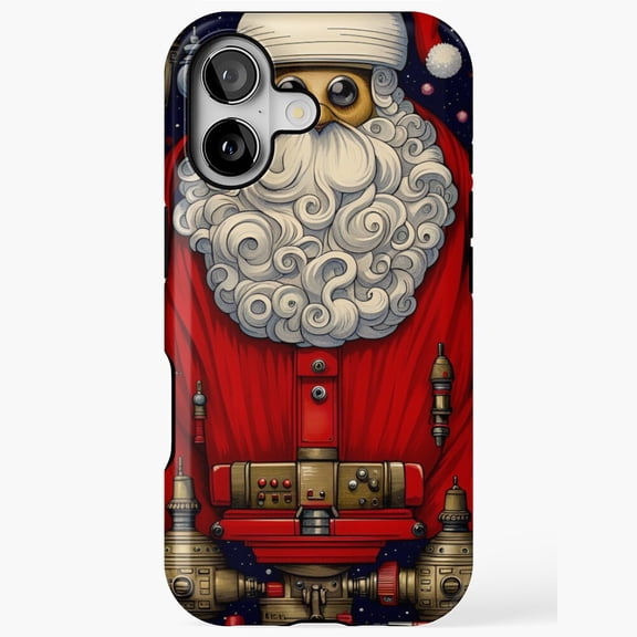 Future SantaClaus Holiday Illustration iPhone 17 11 12 13 14 15 16 Pro Max Case