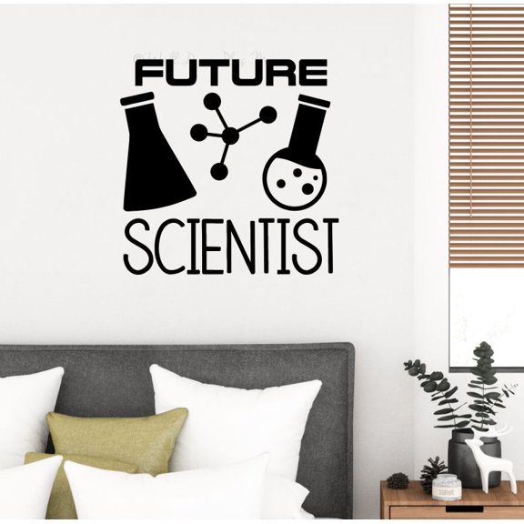 Future Scientist Kids School Wall Art Decor Sticker Bedroom Decal Wall Words 23x23-Inch Black