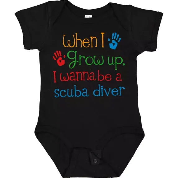 Future Scuba Diver Childs Diving Baby Bodysuit Ocean Sea Reef Infant Bodysuit Cute Baby Onesie, BABY BODYSUIT LAT 4424