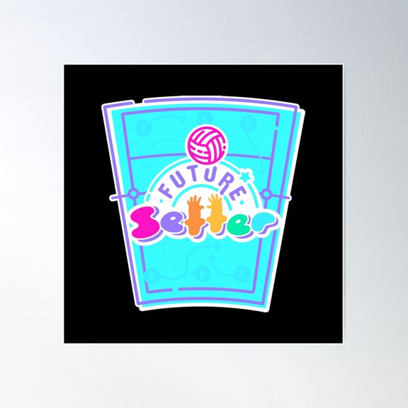 Future Setter Children'S Volleyball Player Design Poster Wall Art, Modern Wall Decor For Living Room Bedroom, 24x24 UNFRAMED