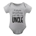thumbnail image 1 of Future Smartass Like My Uncle - Baby Clothes - Funny Newborn Bodysuit Outfits for Boys And Girls Gray-style-1 12months, 1 of 7