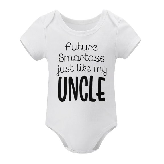 Future Smartass Like My Uncle - Baby Clothes - Funny Newborn Bodysuit Outfits for Boys And Girls White-style-1 3months