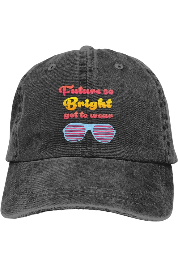 Future So Bright I Need Sunglasses Slogan Cowboy Hats Unisex Adjustable Baseball Caps Black