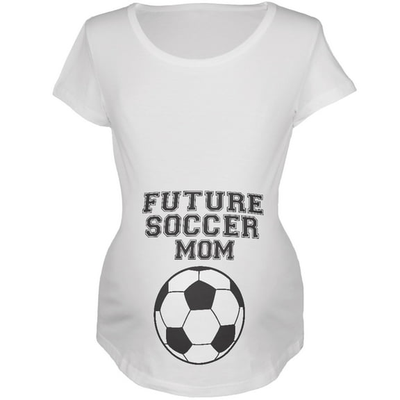 Future Soccer Mom White Maternity Soft T-Shirt - 2X-Large