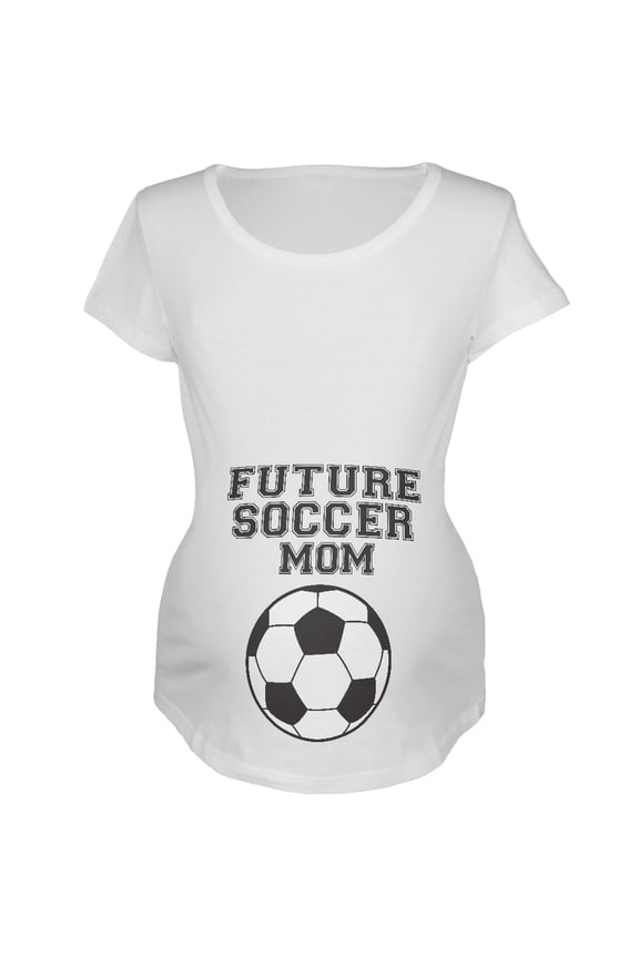 Future Soccer Mom White Maternity Soft T-Shirt - Small