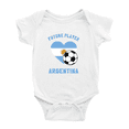thumbnail image 1 of Future Soccer Player Argentina Soccer Fan Baby Jumpsuits Newborn Clothes (White, 18-24 Months), 1 of 5