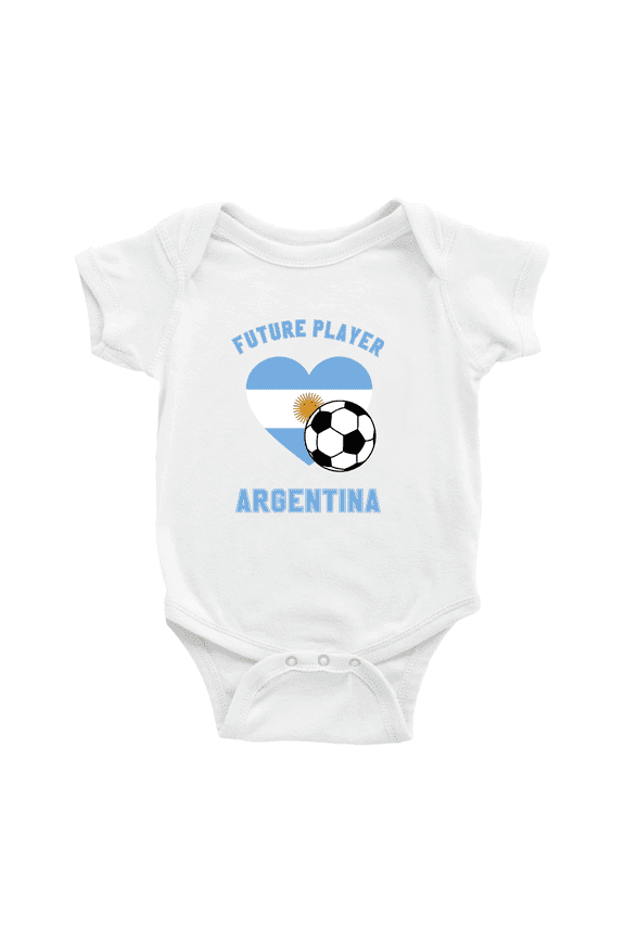 Future Soccer Player Argentina Soccer Fan Baby Jumpsuits Newborn Clothes (White, 3-6 Months)