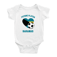 thumbnail image 1 of Future Soccer Player Bahamas Soccer Fan Baby Rompers (White, 3-6 Months), 1 of 5