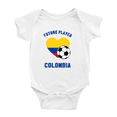 thumbnail image 1 of Future Soccer Player Colombia Soccer Fan Baby Rompers (White, 18-24 Months), 1 of 5