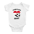 thumbnail image 1 of Future Soccer Player Egypt Soccer Fan Baby Jumpsuits (White, 0-3 Months), 1 of 5