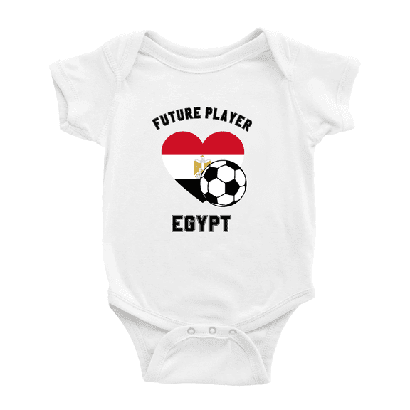 Future Soccer Player Egypt Soccer Fan Baby Jumpsuits (White, 18-24 Months)