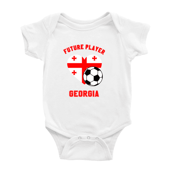 Future Soccer Player Georgia Soccer Fan Baby Romper (White, 18-24 Months)