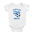 thumbnail image 1 of Future Soccer Player Greece Soccer Fan Cute Baby Bodysuit Jumpsuits (White, 3-6 Months), 1 of 5
