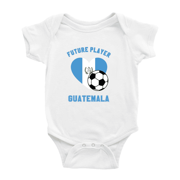 Future Soccer Player Guatemala Soccer Fan Boy Girl Bodysuits (White, 3-6 Months)