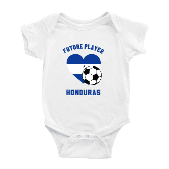 Future Soccer Player Honduras Soccer Fan Cute Baby Bodysuit Romper (White, 12-18 Months)